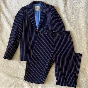 Scotch & Soda Navy and Pink Striped Kids Matching Set